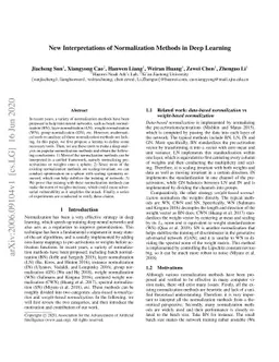 New Interpretations of Normalization Methods in Deep Learning