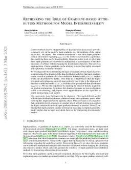 Rethinking the Role of Gradient-Based Attribution Methods for Model
  Interpretability