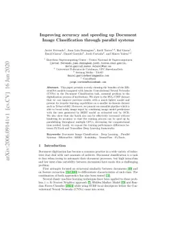 Improving accuracy and speeding up Document Image Classification through
  parallel systems