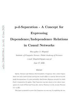 p-d-Separation -- A Concept for Expressing Dependence/Independence
  Relations in Causal Networks