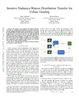 Iterative Nadaraya-Watson Distribution Transfer for Colour Grading