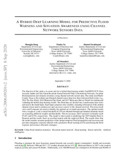 A Hybrid Deep Learning Model for Predictive Flood Warning and Situation
  Awareness using Channel Network Sensors Data