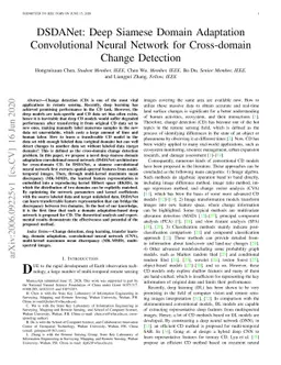 DSDANet: Deep Siamese Domain Adaptation Convolutional Neural Network for
  Cross-domain Change Detection