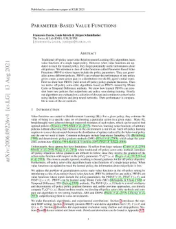 Parameter-Based Value Functions