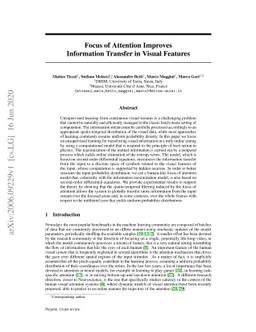 Focus of Attention Improves Information Transfer in Visual Features
