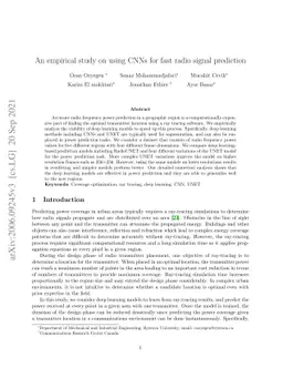 An empirical study on using CNNs for fast radio signal prediction