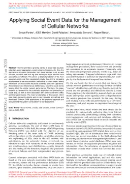 Applying Social Event Data for the Management of Cellular Networks