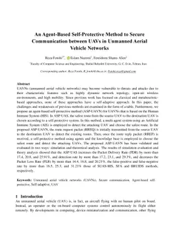An agent-based self-protective method to secure communication between
  UAVs in unmanned aerial vehicle networks