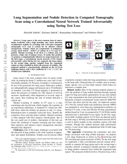 Lung Segmentation and Nodule Detection in Computed Tomography Scan using
  a Convolutional Neural Network Trained Adversarially using Turing Test Loss