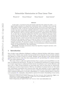 Submodular Maximization in Clean Linear Time
