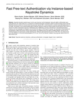 Fast Free-text Authentication via Instance-based Keystroke Dynamics