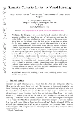 Semantic Curiosity for Active Visual Learning