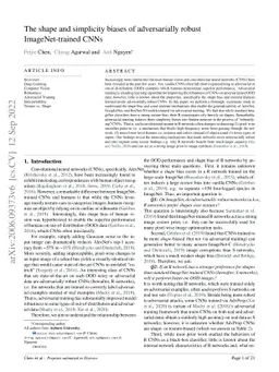 The shape and simplicity biases of adversarially robust ImageNet-trained
  CNNs