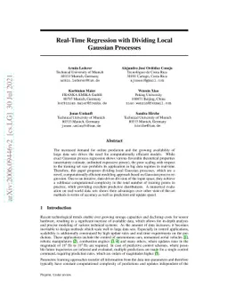 Real-Time Regression with Dividing Local Gaussian Processes
