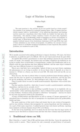 Logic of Machine Learning