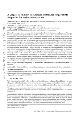 A Large-scale Empirical Analysis of Browser Fingerprints Properties for
  Web Authentication