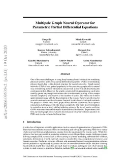Multipole Graph Neural Operator for Parametric Partial Differential
  Equations