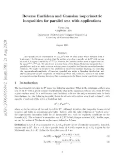 Reverse Euclidean and Gaussian isoperimetric inequalities for parallel
  sets with applications