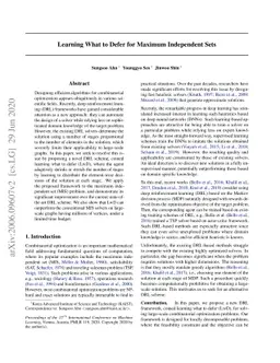 Learning What to Defer for Maximum Independent Sets