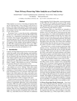 Visor: Privacy-Preserving Video Analytics as a Cloud Service