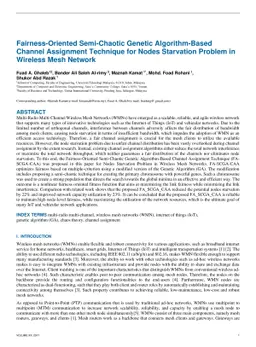 Fairness-Oriented Semi-Chaotic Genetic Algorithm-Based Channel
  Assignment Technique for Nodes Starvation Problem in Wireless Mesh Network