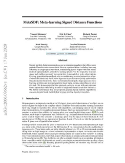 MetaSDF: Meta-learning Signed Distance Functions