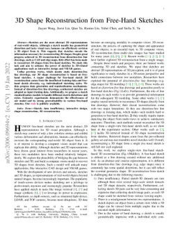 3D Shape Reconstruction from Free-Hand Sketches