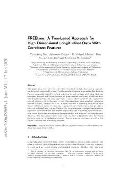 FREEtree: A Tree-based Approach for High Dimensional Longitudinal Data
  With Correlated Features