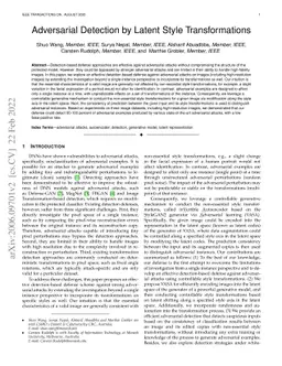 Adversarial Defense by Latent Style Transformations
