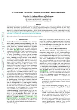 A Tweet-based Dataset for Company-Level Stock Return Prediction