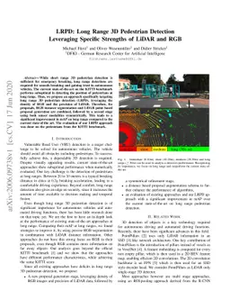 LRPD: Long Range 3D Pedestrian Detection Leveraging Specific Strengths
  of LiDAR and RGB