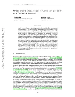 Categorical Normalizing Flows via Continuous Transformations
