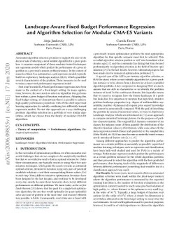 Landscape-Aware Fixed-Budget Performance Regression and Algorithm
  Selection for Modular CMA-ES Variants
