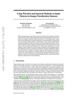 Using Wavelets and Spectral Methods to Study Patterns in
  Image-Classification Datasets