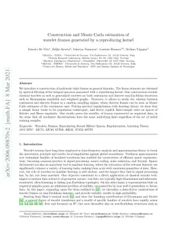 Construction and Monte Carlo estimation of wavelet frames generated by a
  reproducing kernel