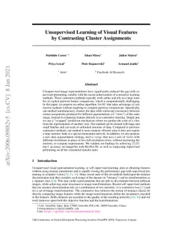 Unsupervised Learning of Visual Features by Contrasting Cluster
  Assignments