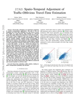 STAD: Spatio-Temporal Adjustment of Traffic-Oblivious Travel-Time
  Estimation