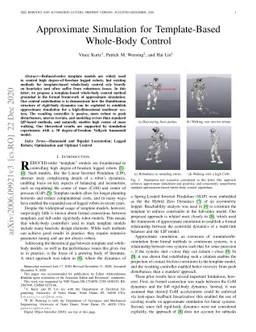 Approximate Simulation for Template-Based Whole-Body Control