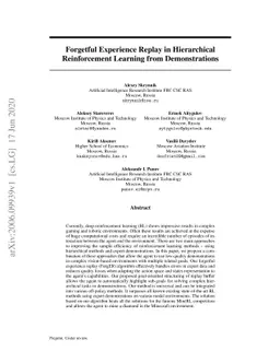 Forgetful Experience Replay in Hierarchical Reinforcement Learning from
  Demonstrations