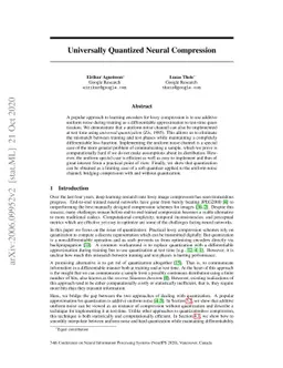 Universally Quantized Neural Compression