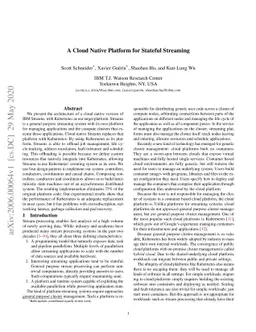 A Cloud Native Platform for Stateful Streaming