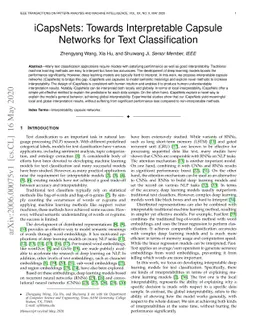 iCapsNets: Towards Interpretable Capsule Networks for Text
  Classification