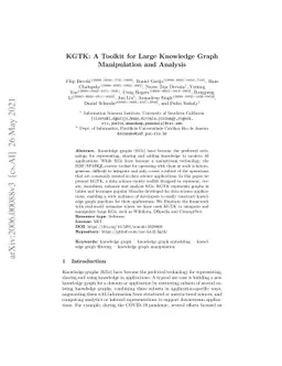 KGTK: A Toolkit for Large Knowledge Graph Manipulation and Analysis