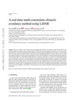 A real-time multi-constraints obstacle avoidance method using LiDAR