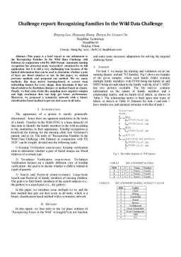 Challenge report: Recognizing Families In the Wild Data Challenge