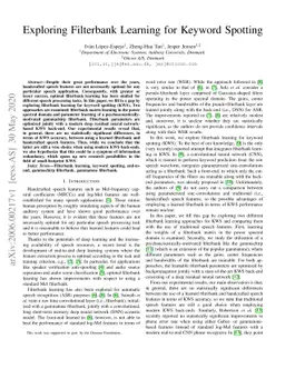 Exploring Filterbank Learning for Keyword Spotting