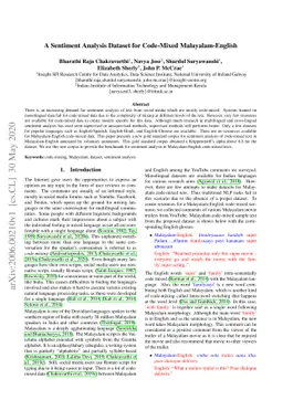 A Sentiment Analysis Dataset for Code-Mixed Malayalam-English