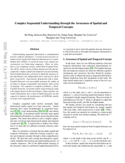 Complex Sequential Understanding through the Awareness of Spatial and
  Temporal Concepts
