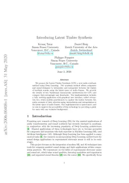 Introducing Latent Timbre Synthesis