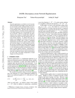 DANR: Discrepancy-aware Network Regularization